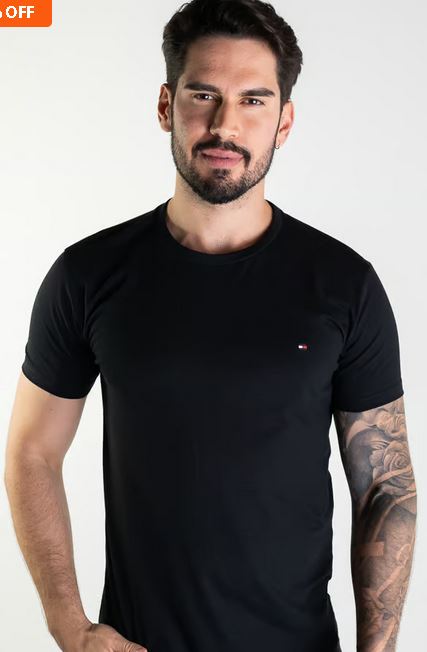 Camiseta Tommy Hilfiger Básica Preta